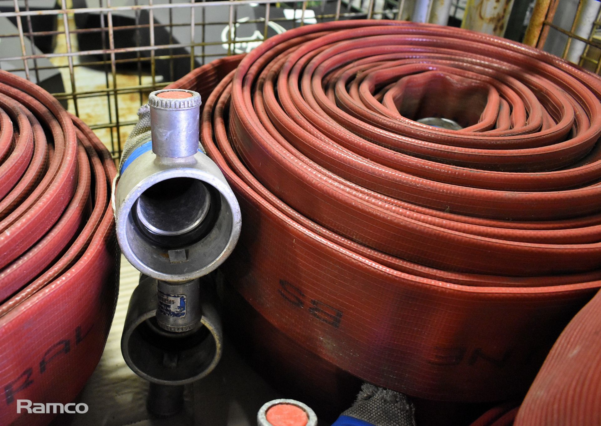 8x Angus Duraline 70mm lay flat hoses with couplings - approx 23m in length - Image 4 of 4