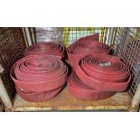 8x Angus Duraline 70mm lay flat hoses with single coupling - approx 20m in length