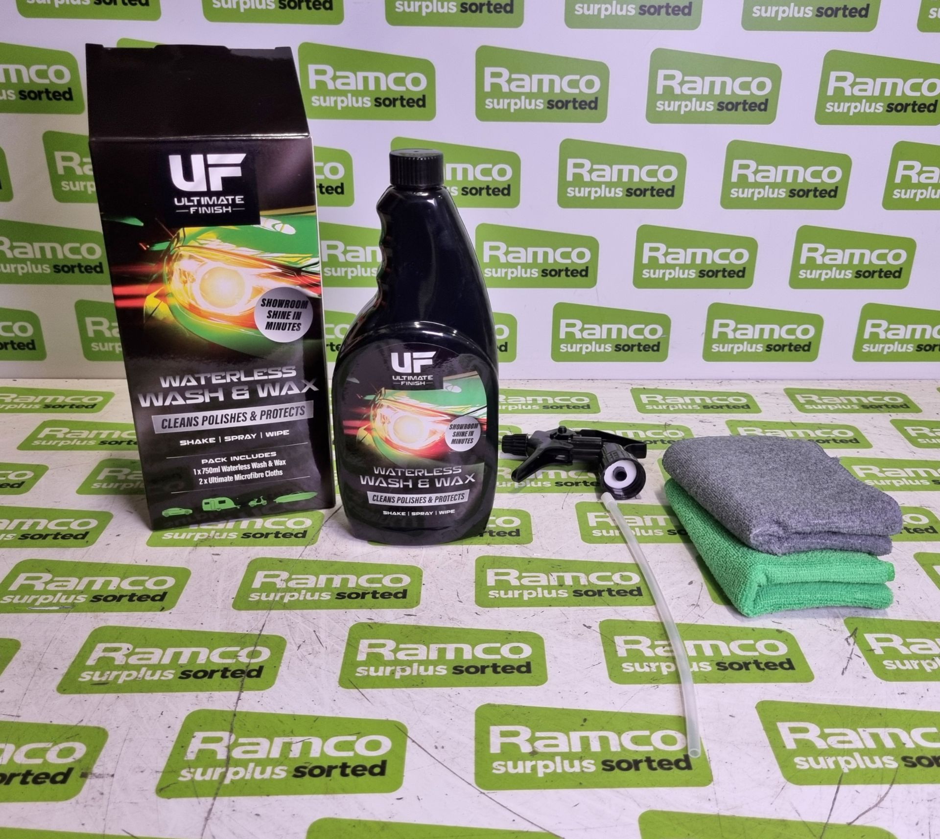 100x Ultimate Finish waterless wash & wax kits (750ml bottle and 2x microfibre cloths per pack) - Image 5 of 7