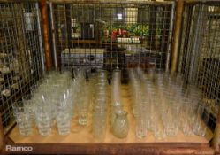 Catering equipment - drinking glasses of mixed types and sizes