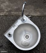 Stainless steel small wall mounted sink basin - W 300 x D 320 x H 280mm