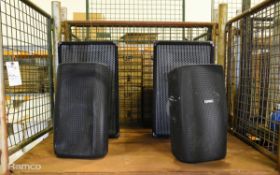 2x ProSound PS10 Version II 2 way loudspeakers, 2x QSC AD-S82 2 way surface mount speakers