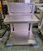 Burlodge stainless steel adjustable self-levelling tray trolley - W 650 x D 600 x H 930mm