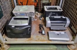 Various printers & projector - see description for details