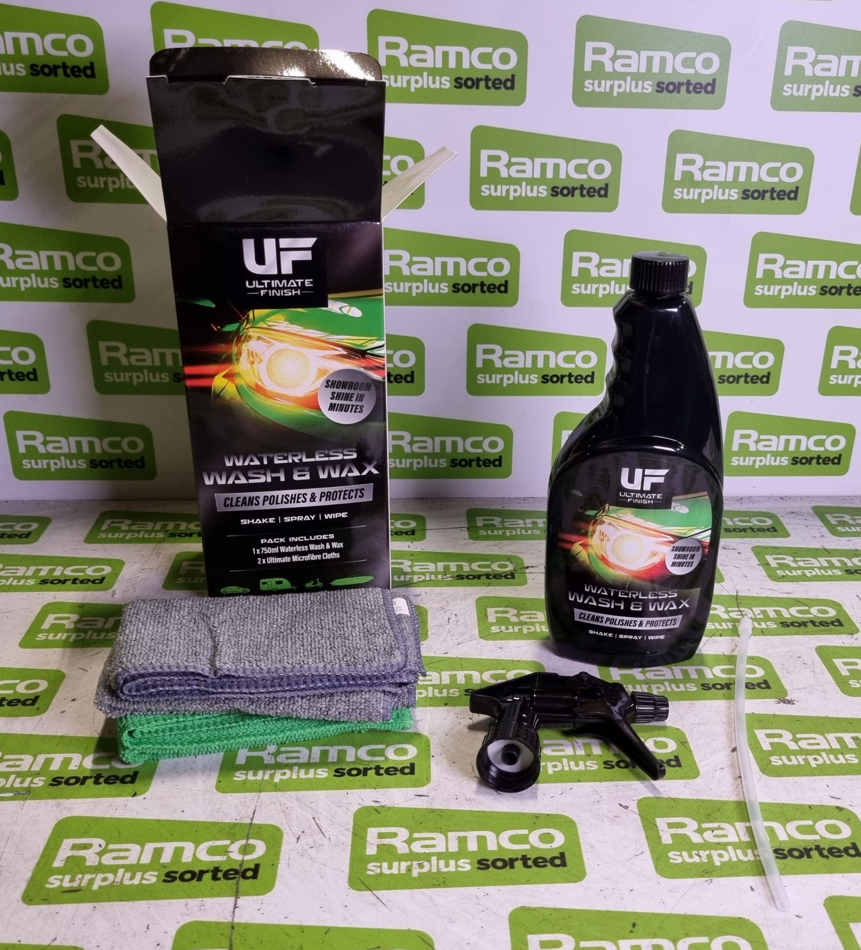 100x Ultimate Finish waterless wash & wax kits (750ml bottle and 2x microfibre cloths per pack) - Image 7 of 8