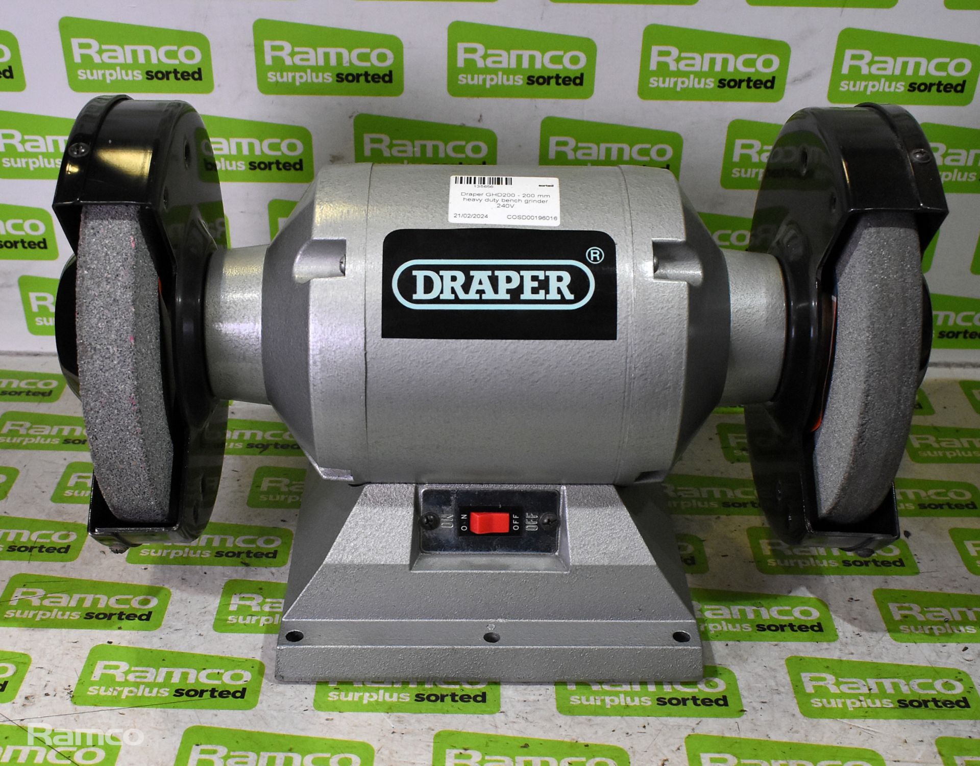 Draper GHD200 - 200mm heavy duty bench grinder - 240V