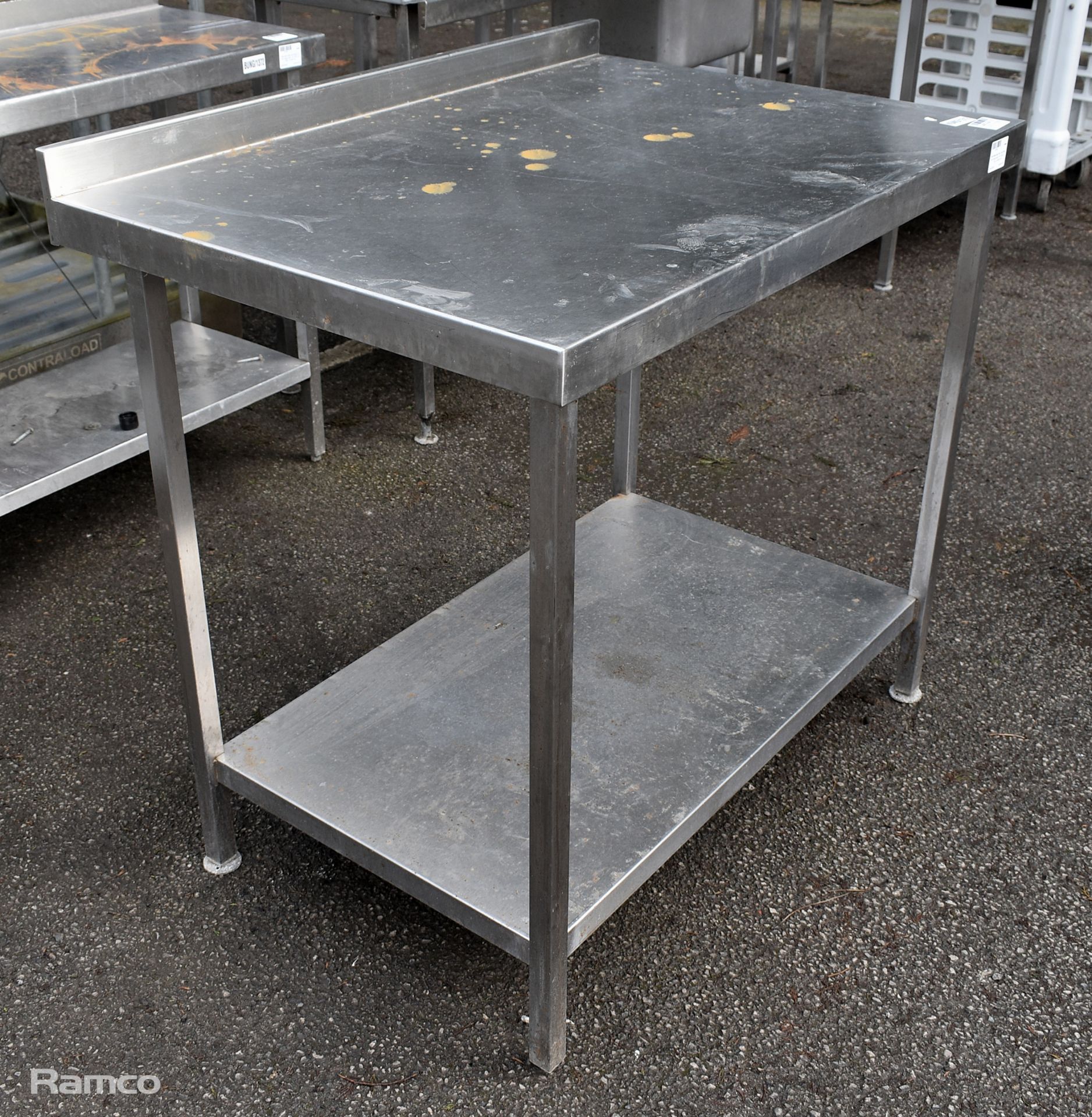 Stainless steel wall prep table with lower shelf - W 1000 x D 700 x H 950mm - Image 2 of 3