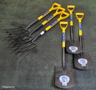 3x Draper Metal spades & 3x Draper Metal forks
