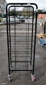 Black metal serving tray trolley - L 600 x W 450 x H 1680mm