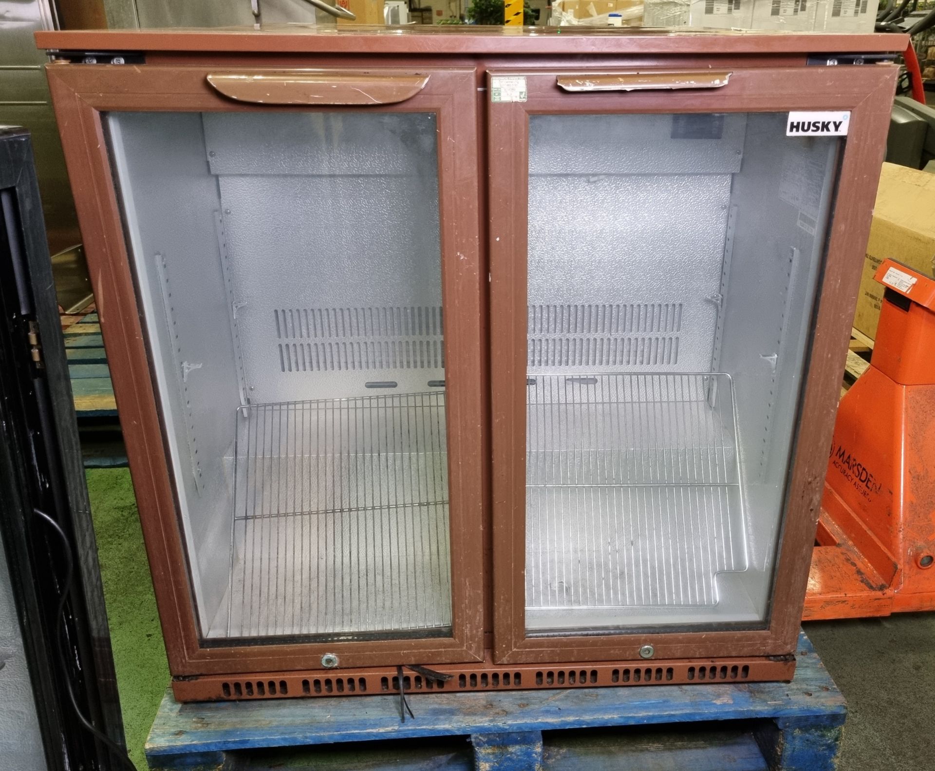 Husky HUS-C2 BRN-HY double door bottle cooler - W 900 x D 520 x H 900mm