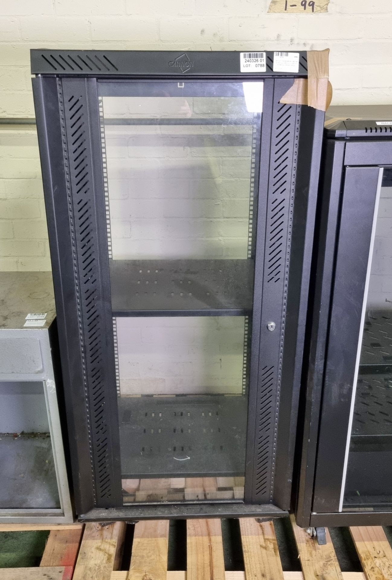 Cannon mobile server cabinet - W 600 x D 650 x H 1290mm - MISSING REAR PANEL