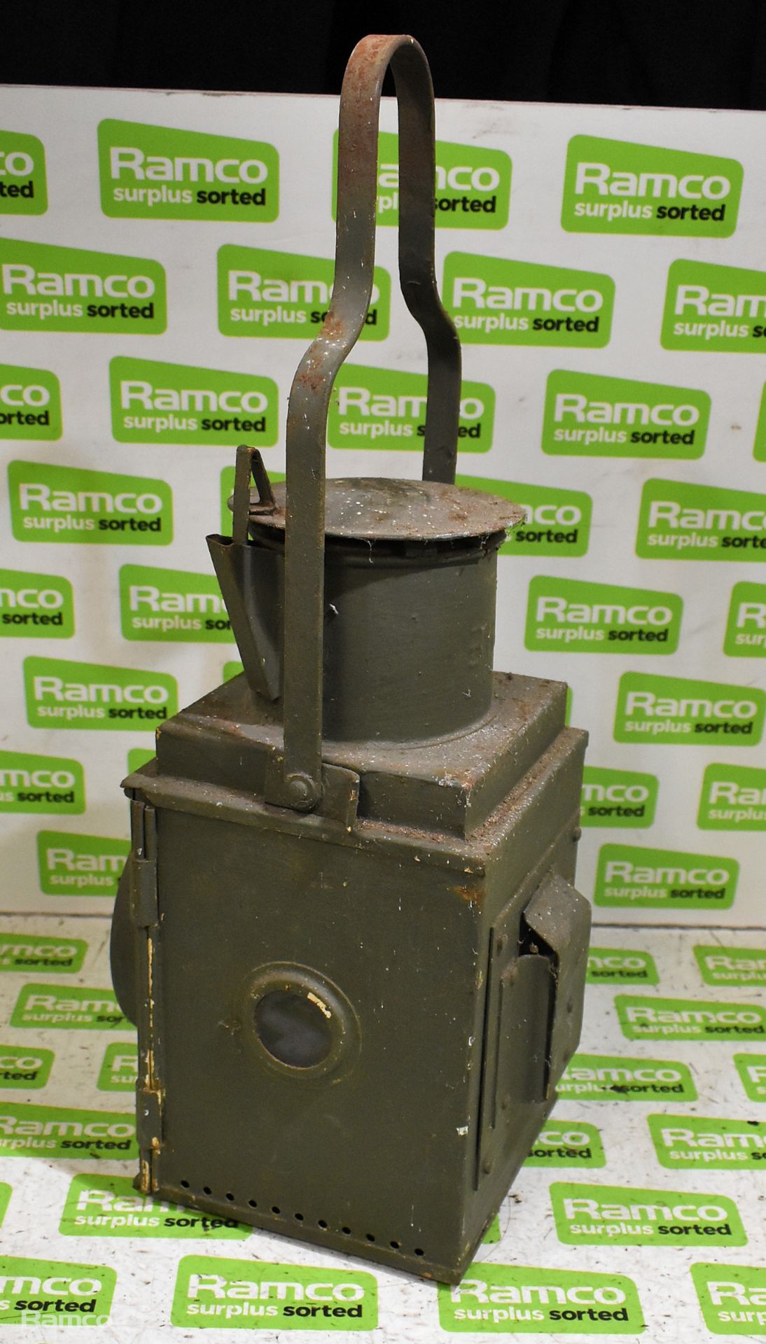 Vintage paraffin railway signal lantern lamp - Image 4 of 6
