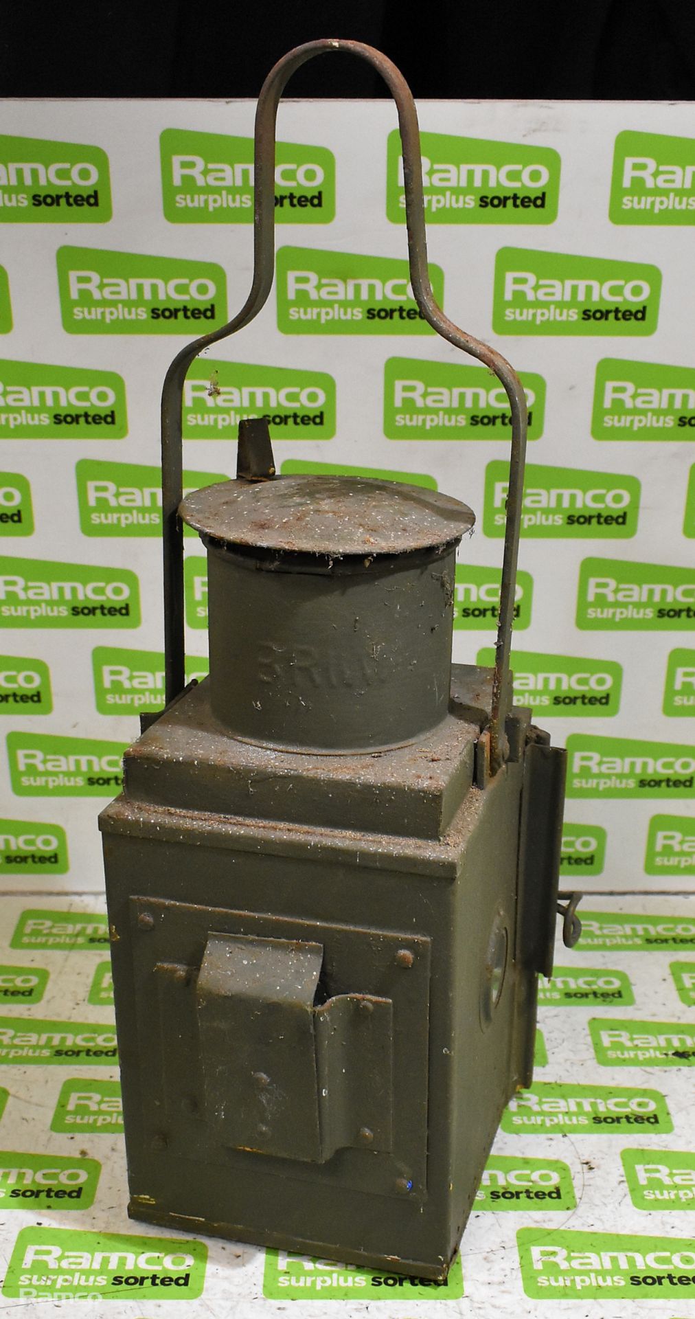 Vintage paraffin railway signal lantern lamp - Image 3 of 6