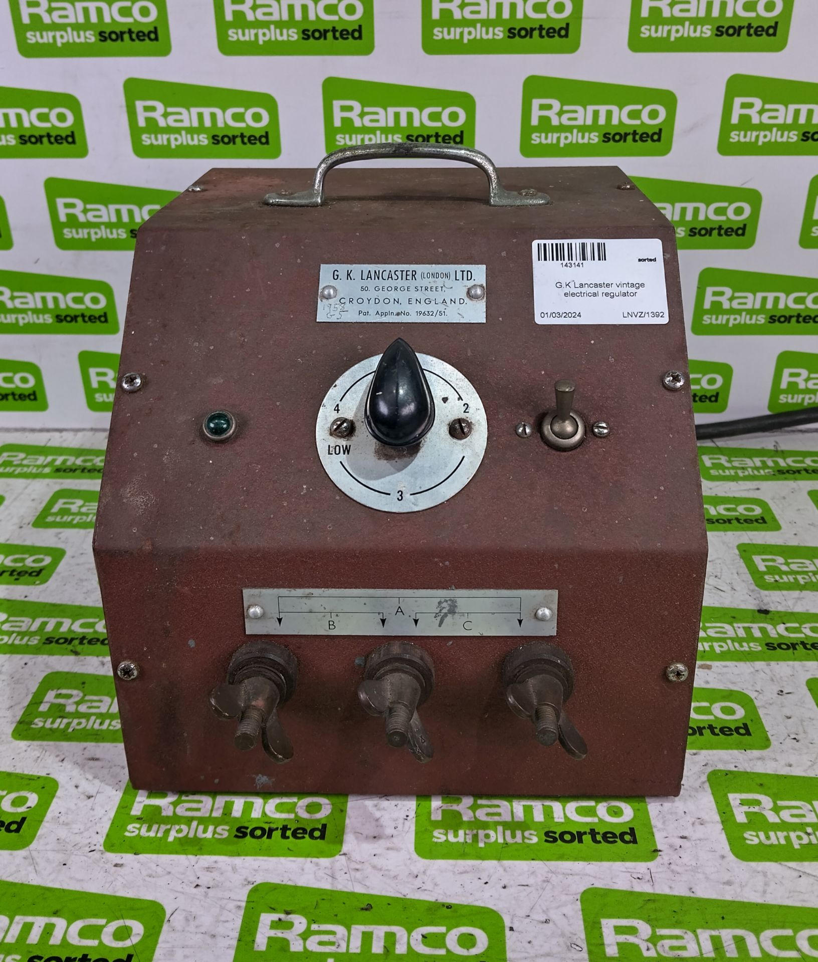 G.K Lancaster vintage electrical regulator