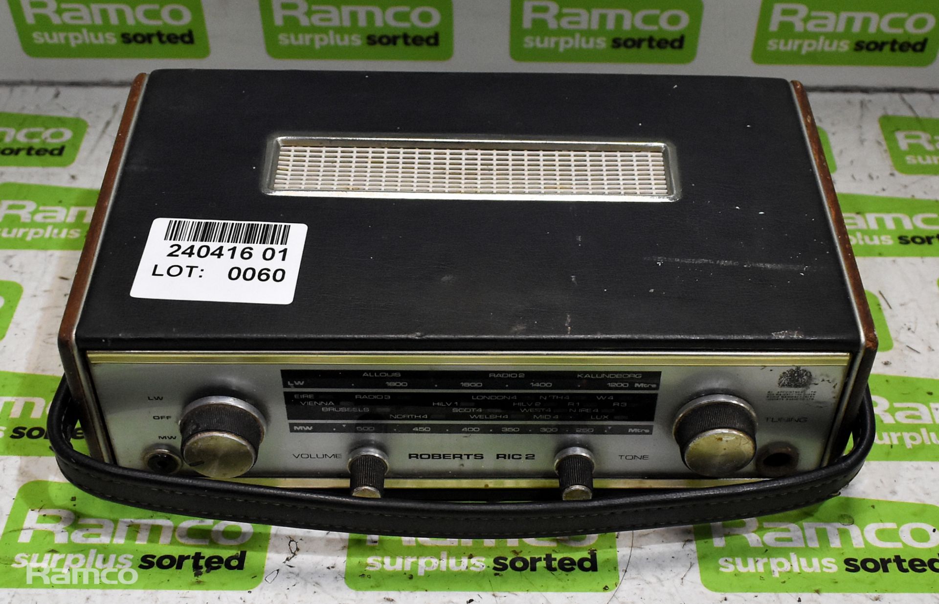 Roberts Ric 2 portable transistor radio - DAMAGE TO FRONT SPEAKER