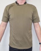 100x British Army combat T-shirts anti static - Olive - mixed grades and sizes