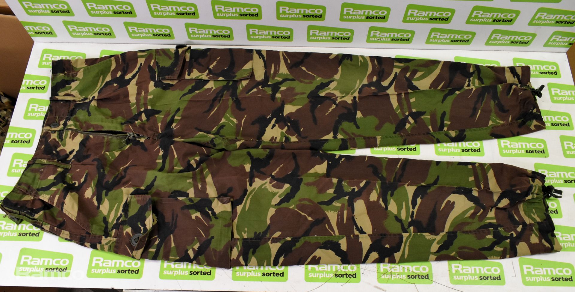 40x British Army combat woodland trousers - mixed grades and sizes