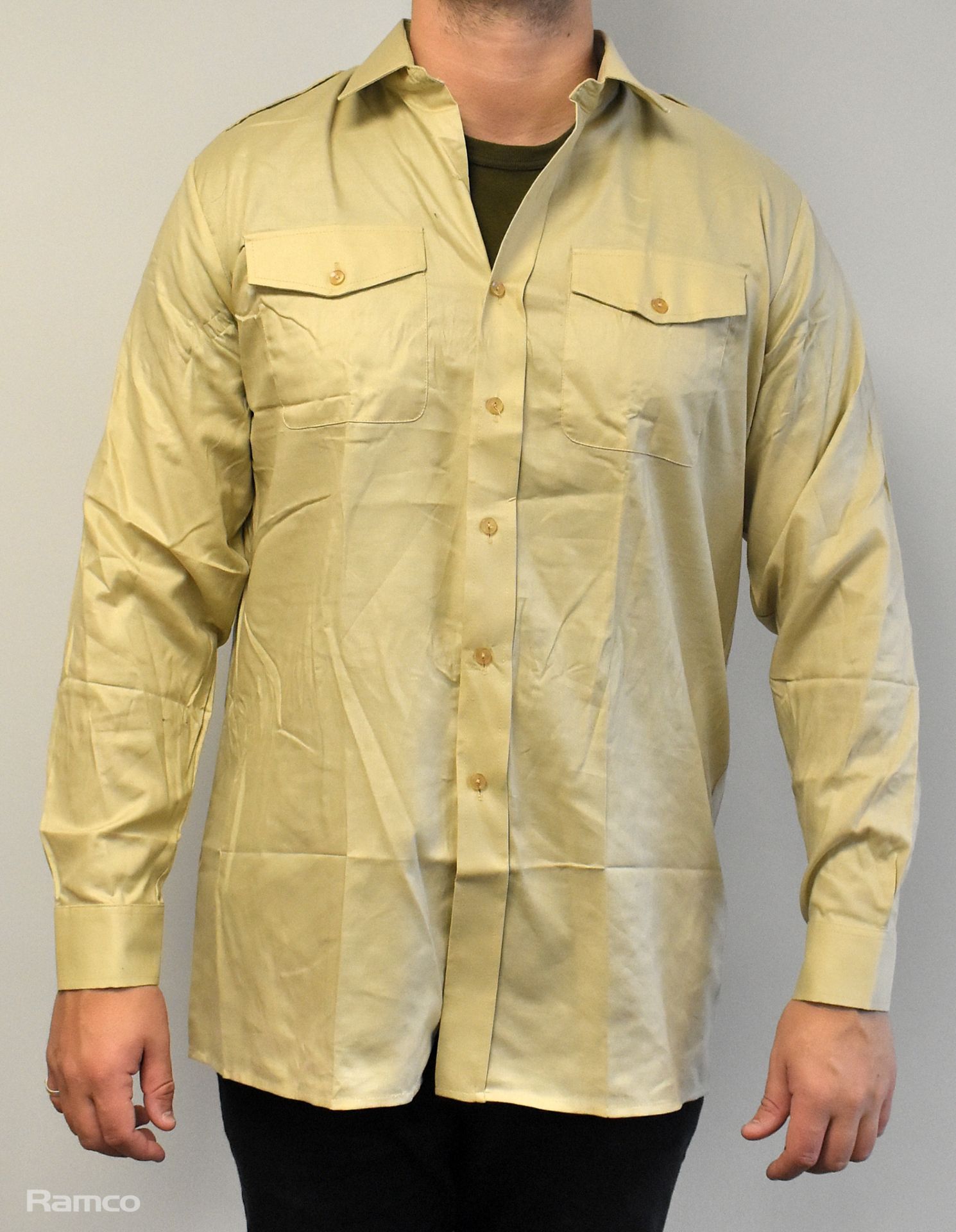 90x British Army Fawn shirts long sleeve - mixed grades and sizes