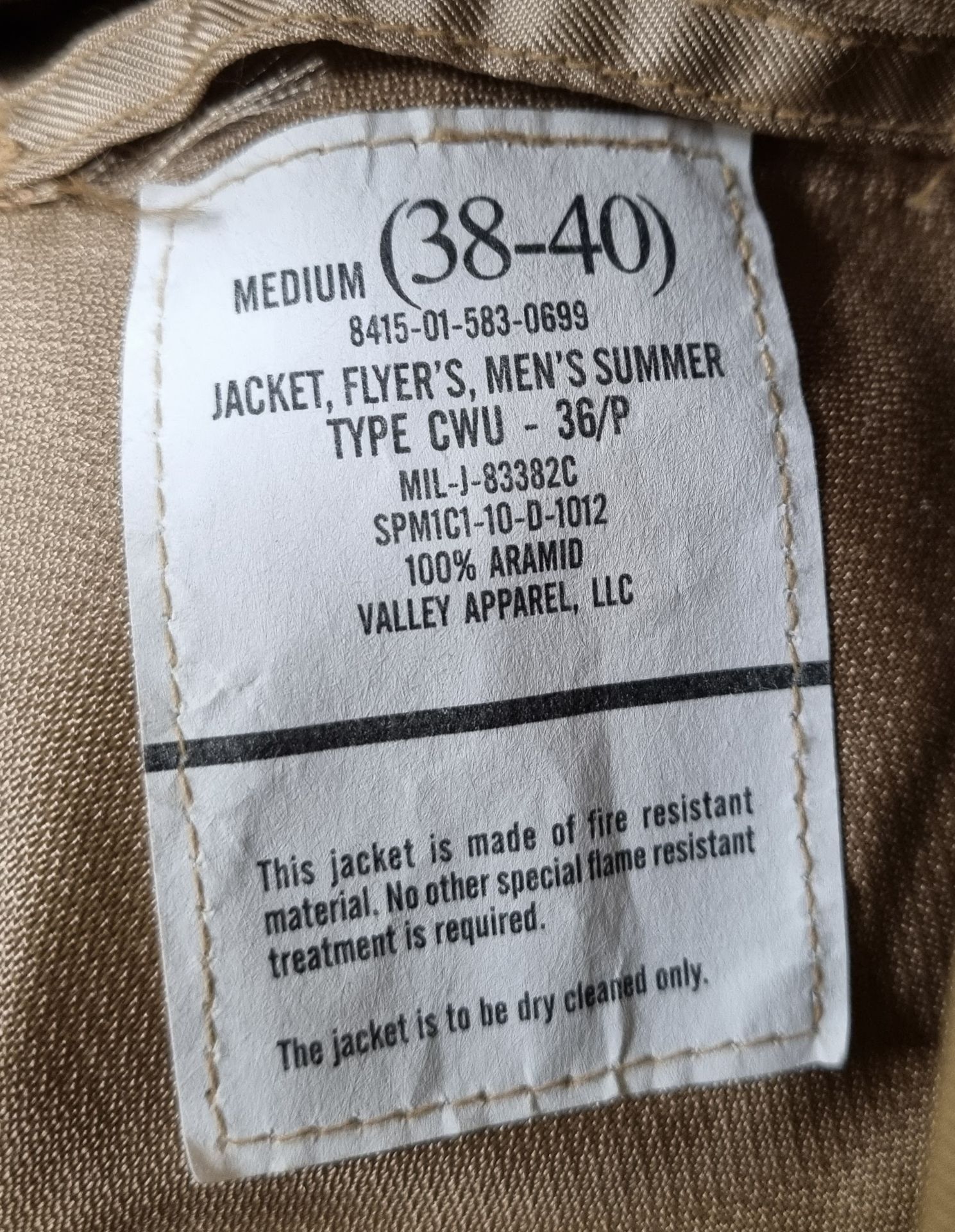 British Army flyers summer jacket Type CWU - mixed grade - Image 5 of 5