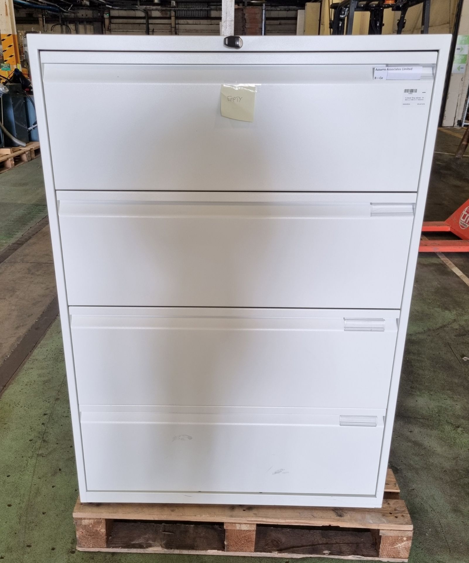 4 drawer filing cabinet - W 900 x D 480 x H 1300mm