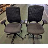 2x Evolve Senator mesh back office chairs - fully adjustable