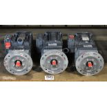 3x SEW-Eurodrive - RF17 DRN71M4 - gear electric motors - 1415/58rpm - 0.37kW - 230-400V - 1.78/1.02A