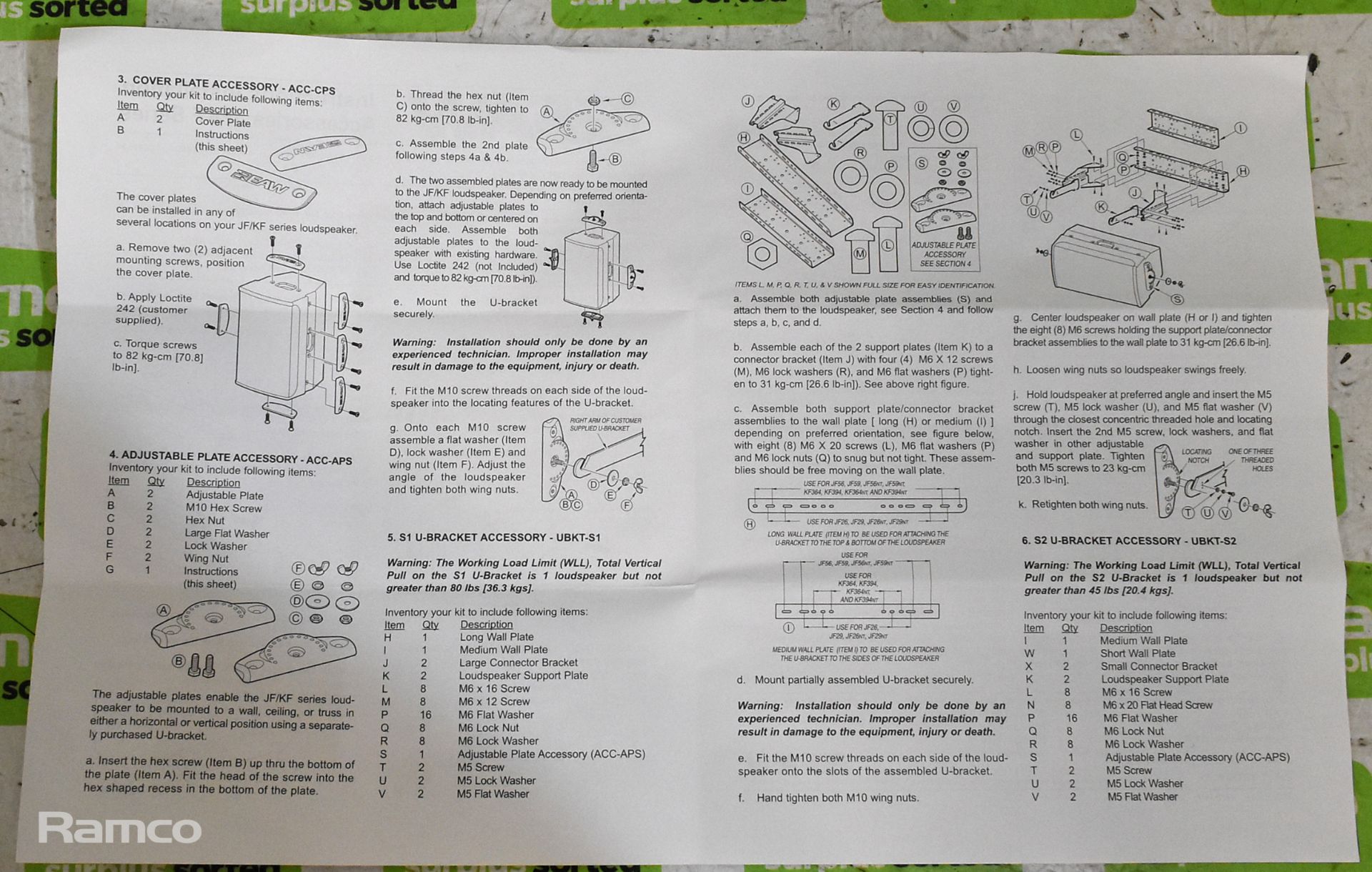 4x EAW installation bracket UBKT-S2 2035472 for various EAW speaker cabinets - Image 5 of 6