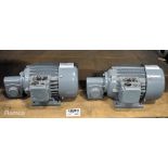 2x W.E.G ODG 734 T/500 - geared electric D-motors - 1410 rpm - 0.37kW - 230/400V - 1.75/1.0A