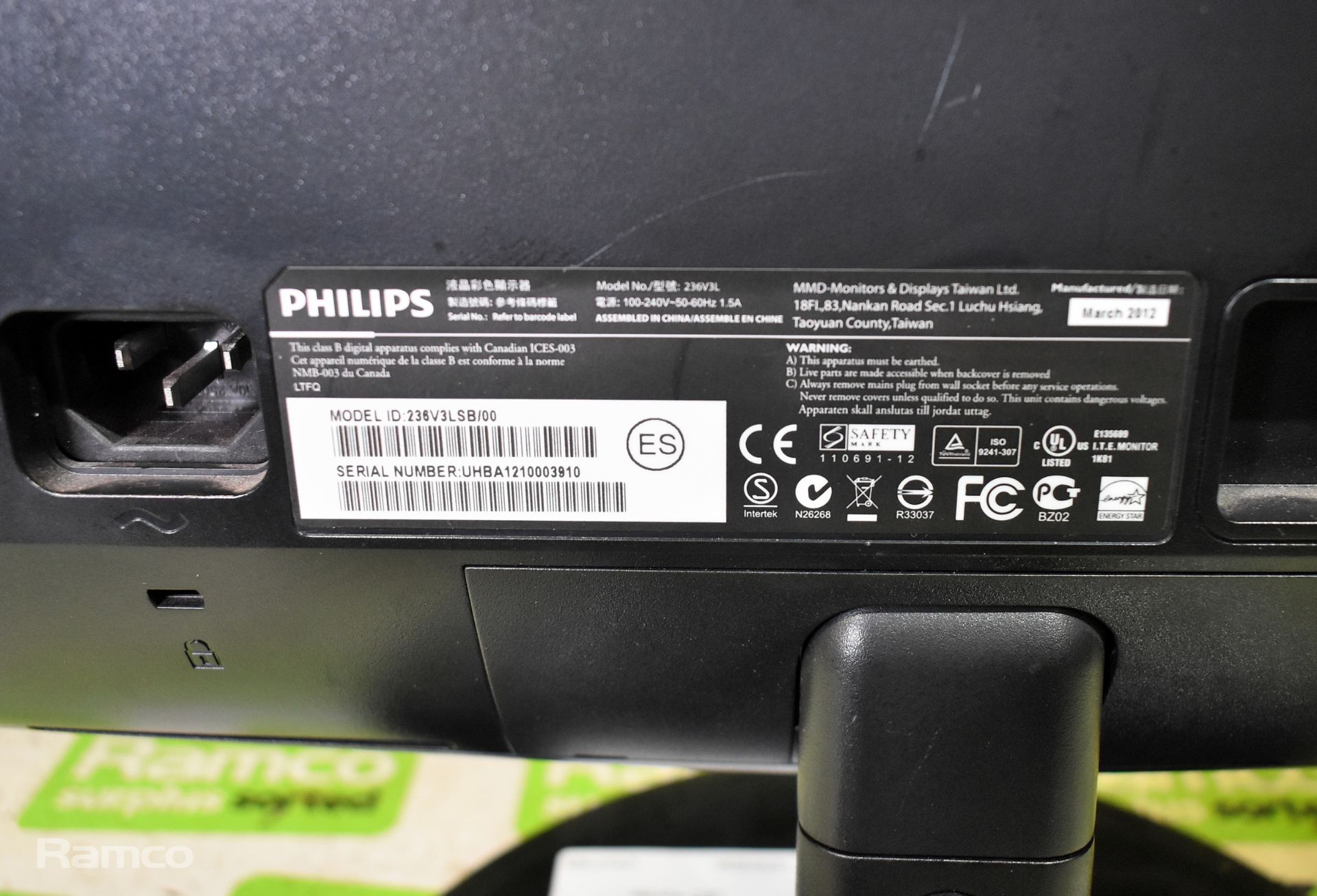Philips 236V3LSB/00 22 inch LED monitor, Panasonic DMC-TZ5 9.1MP digital camera & more - Image 10 of 10