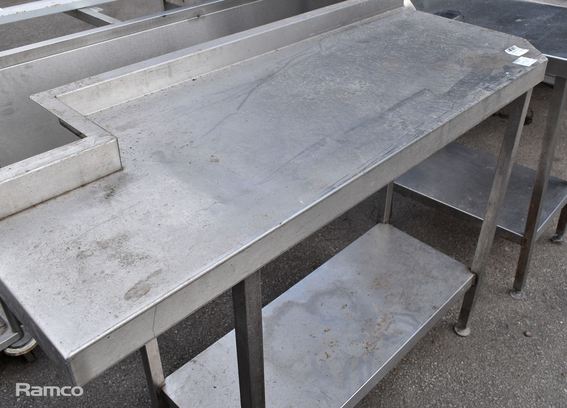 Stainless steel table with splashback - W 1250 x D 500 x H 900mm - Bild 2 aus 3