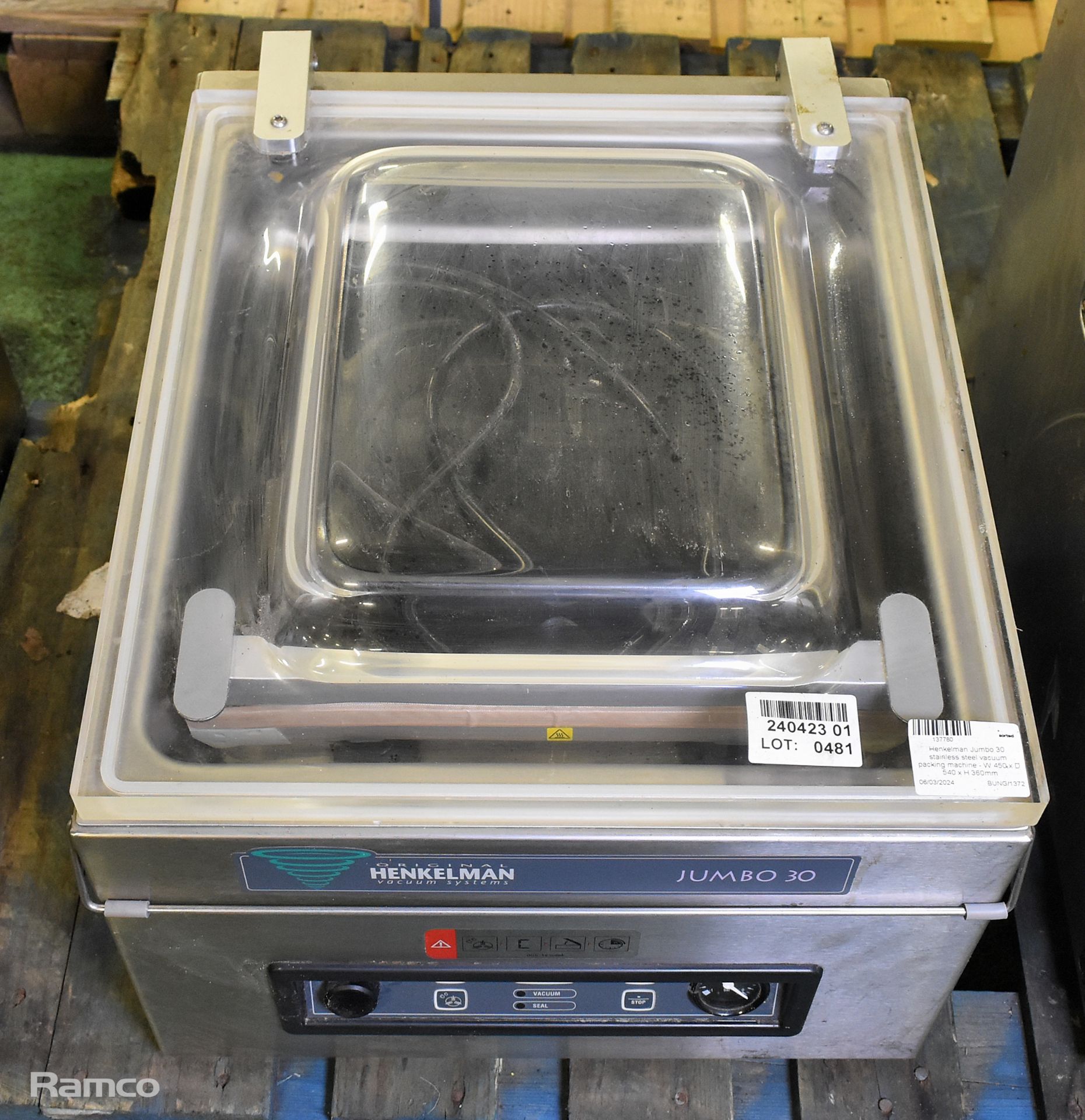 Henkelman Jumbo 30 stainless steel vacuum packing machine - W 450 x D 540 x H 360mm - Image 2 of 7