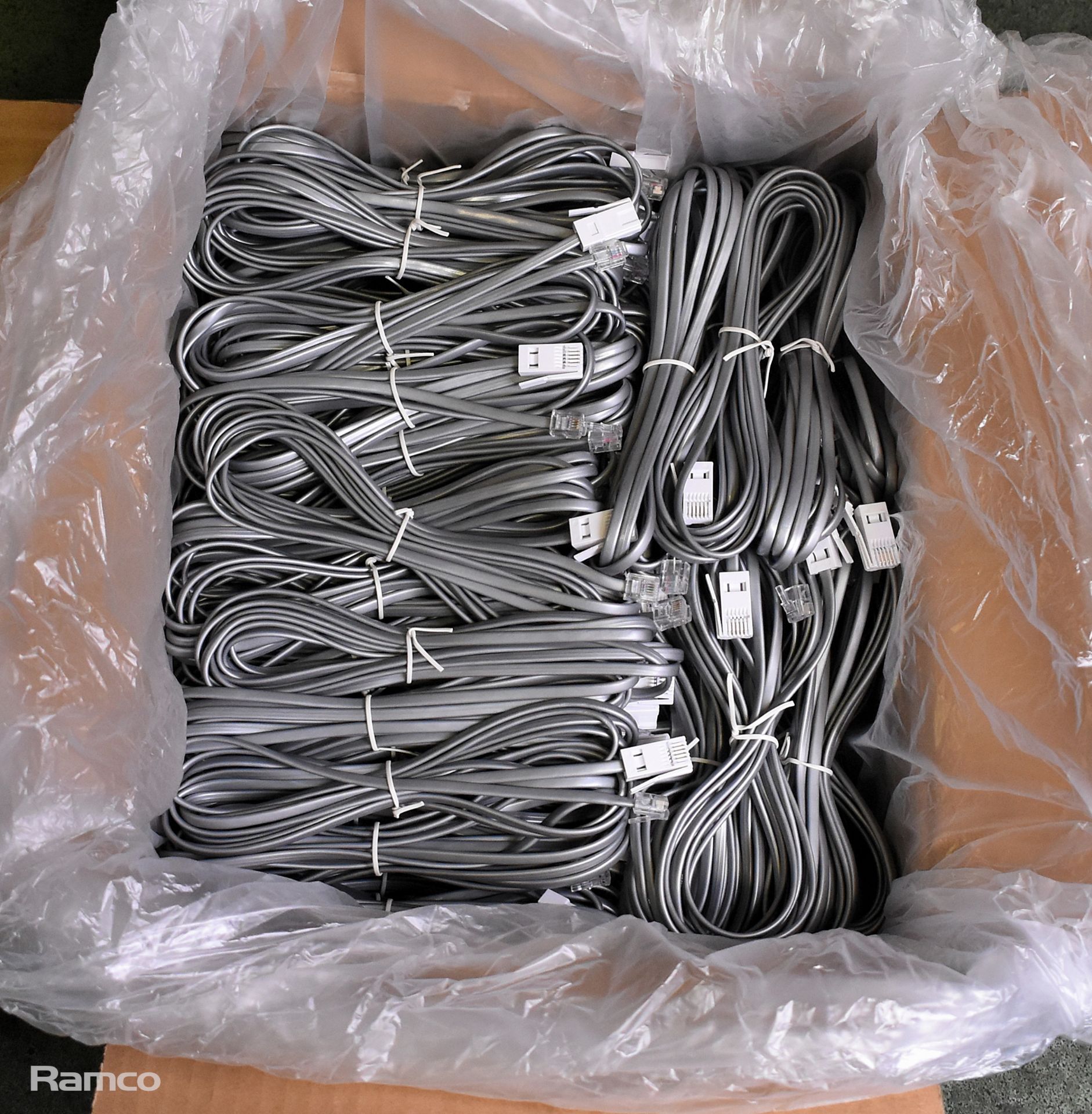 3x boxes of 4 pin RJ11 telephone cables - approx 150 cables per box - Image 3 of 4