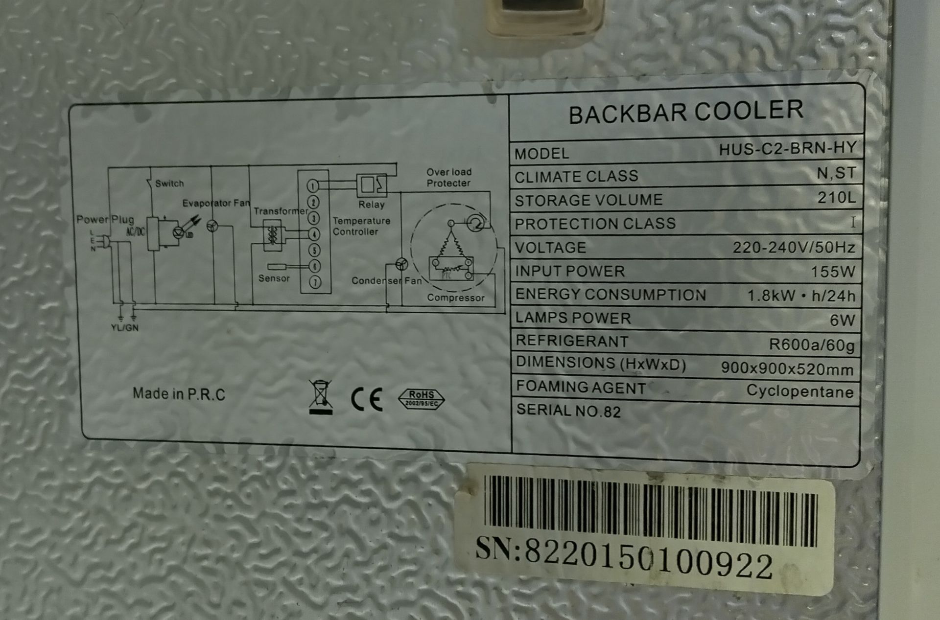 Husky HUS-C2 BRN-HY double door bottle cooler - W 900 x D 520 x H 900mm - Image 2 of 2