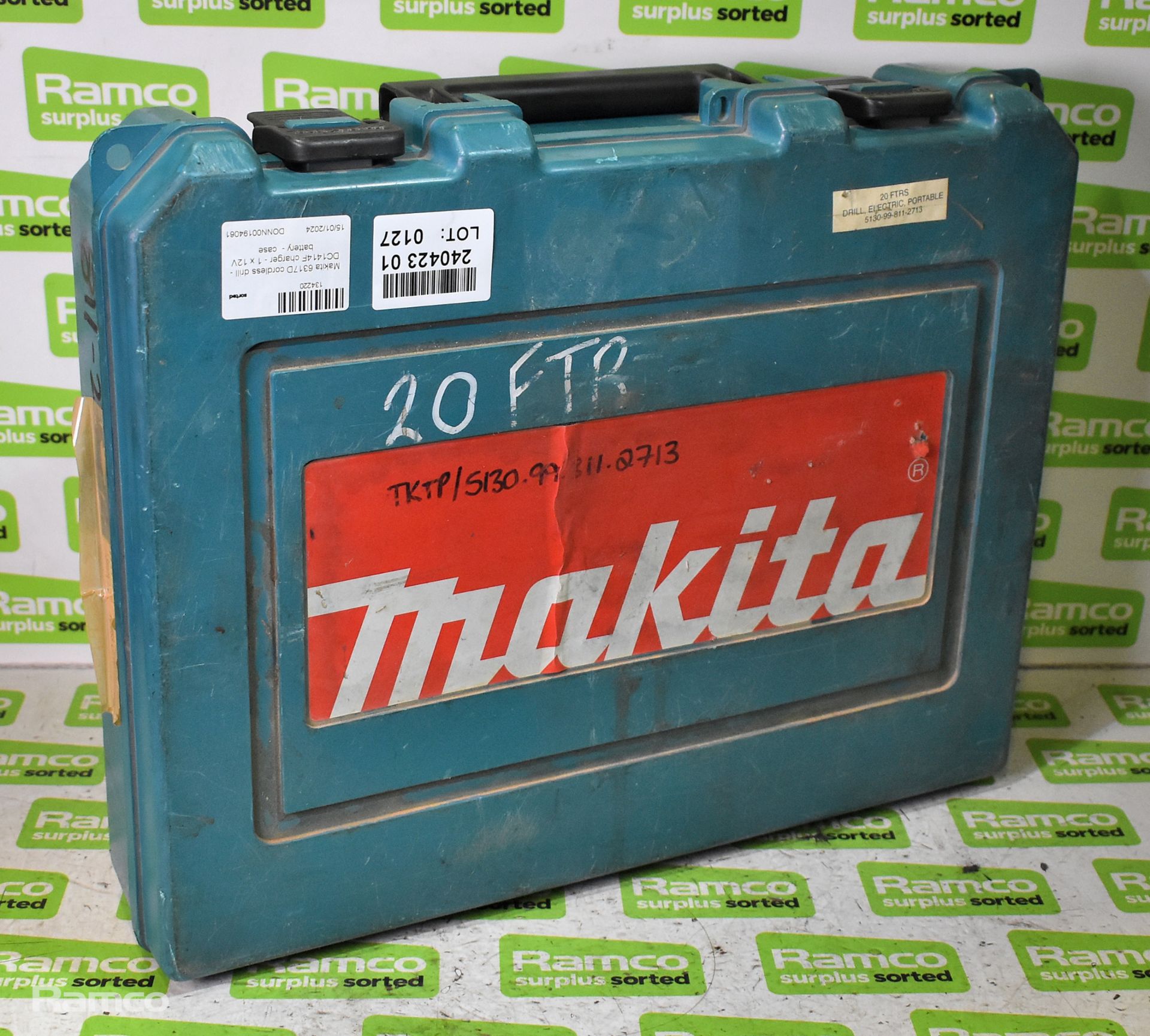 Makita 6317D cordless drill - DC1414F charger - 1x 12V battery - case - Image 5 of 5