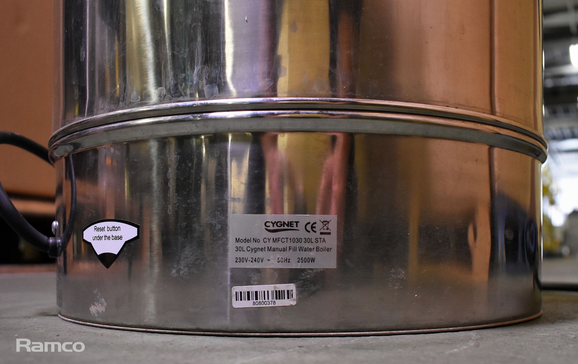 Burco Cygnet MFCT1030 stainless steel 30L manual fill water boiler - Bild 5 aus 5