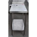 Stainless steel table - W 700 x D 420 x H 900mm - with can opener holder