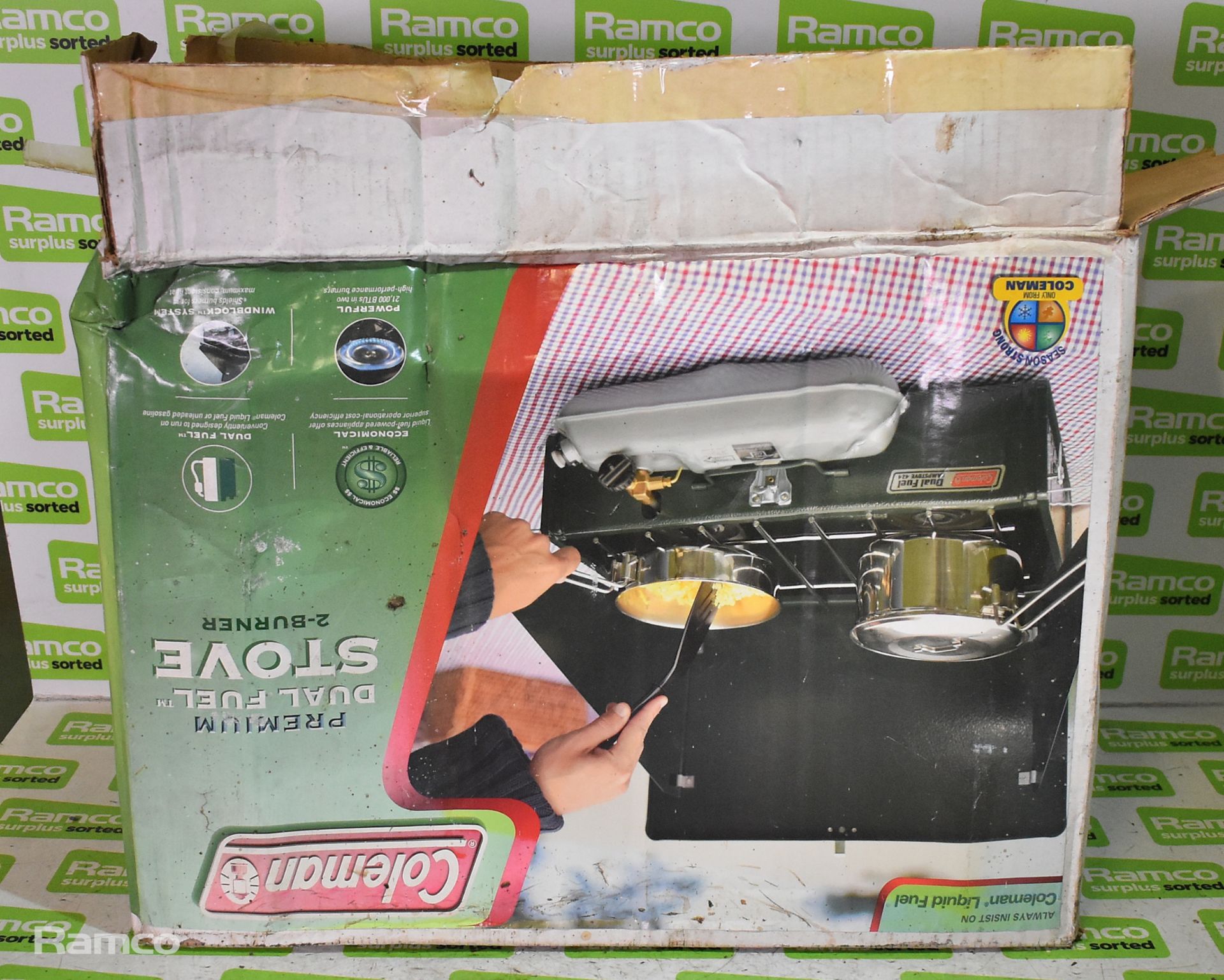 Coleman dual fuel twin burner gasoline camping stove - Image 7 of 7