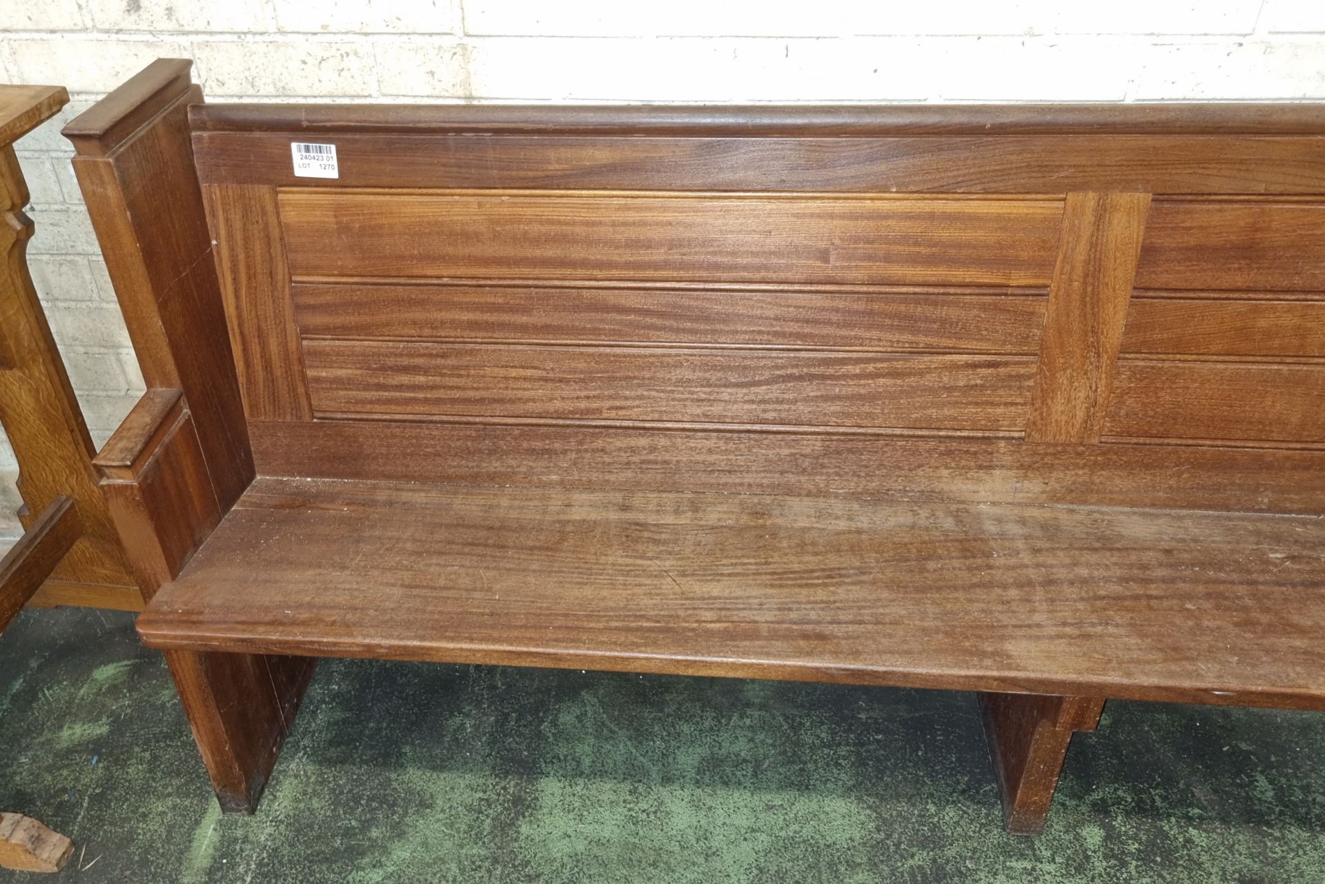 Wooden church pew - L 3570 x W 450 x H 900mm - Image 6 of 6