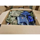 Various types of ex-military clothing The asset shows significant, irreparable damage - 139kg