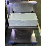 Burlodge stainless steel adjustable self-levelling tray trolley with trays - W 650 x D 630 x H 935mm