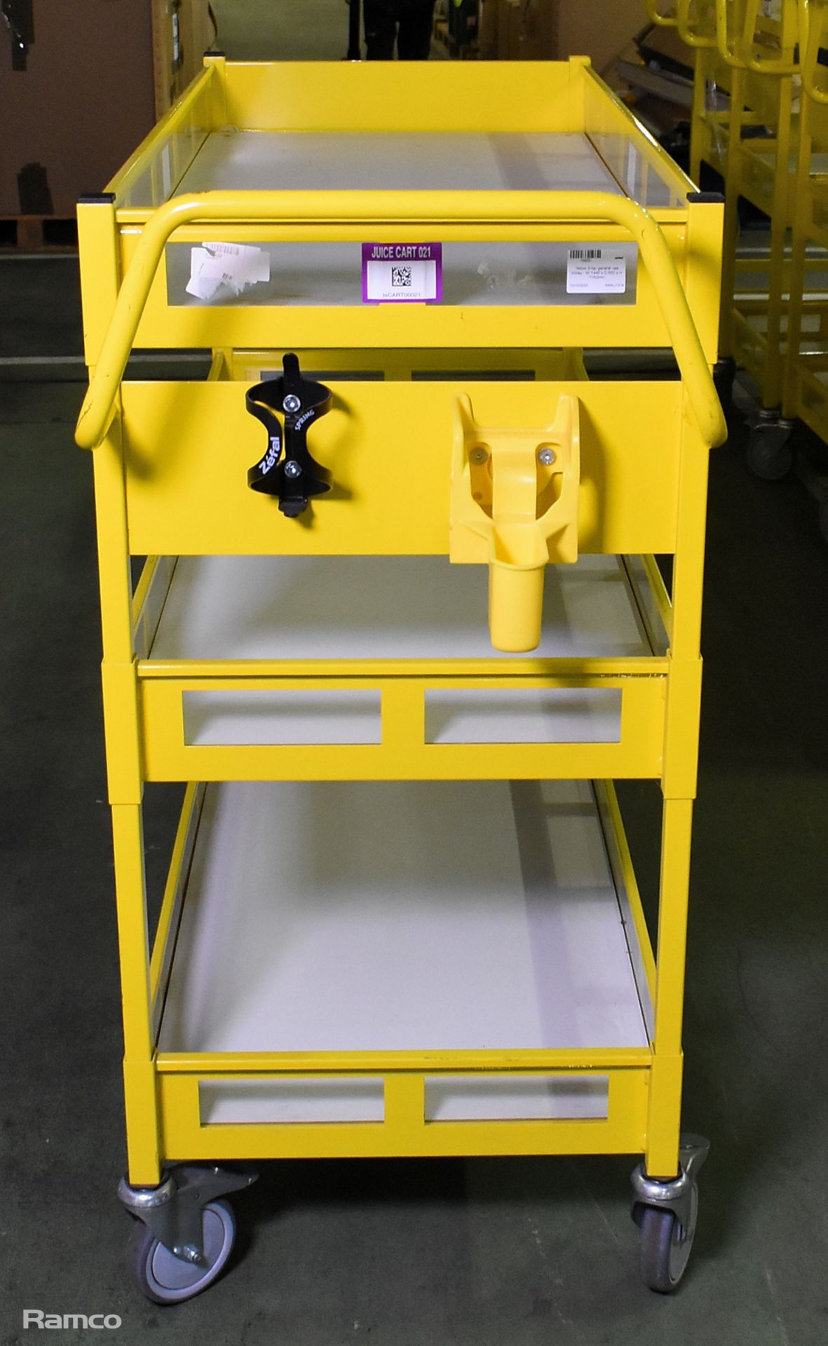 Yellow 3-tier general use trolley - W 1440 x D 550 x H 1150mm - Image 2 of 4