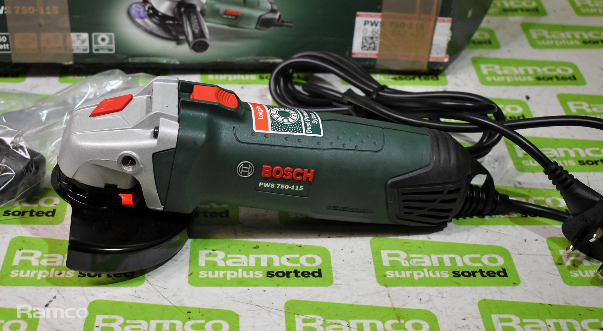 Bosch PWS 750-115 angle grinder, Racal foot pump, 2x powercraft pneumatic tools & more - Image 13 of 15