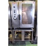 Rational CombiMaster CM 101G stainless steel 10 grid combi oven on stainless steel stand