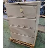 4 drawer filing cabinet - W 900 x D 480 x H 1300mm