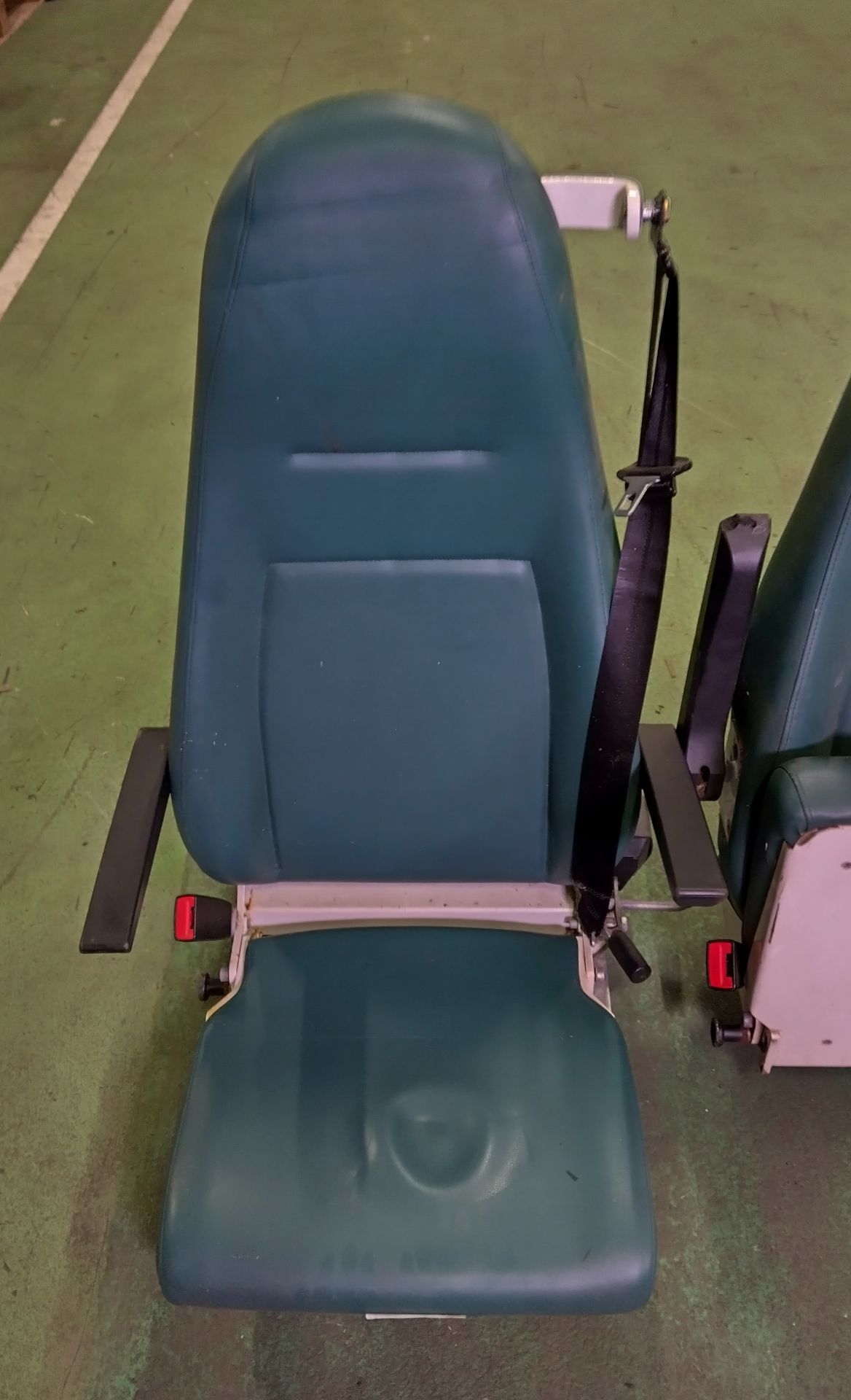 2x Tuck-away ambulance seats and oxygen bottle rack - Image 4 of 7