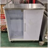 Mobile double door cabinet with stainless steel top - W 800 x D 450 x H 910mm