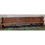 Wooden church pew - L 3570 x W 450 x H 900mm