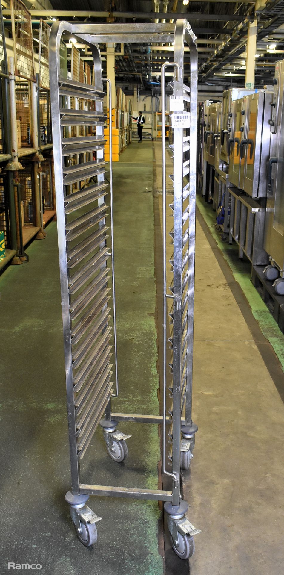 Stainless steel 15 tier tray/rack trolley - L 650 x W 450 x H 1750mm