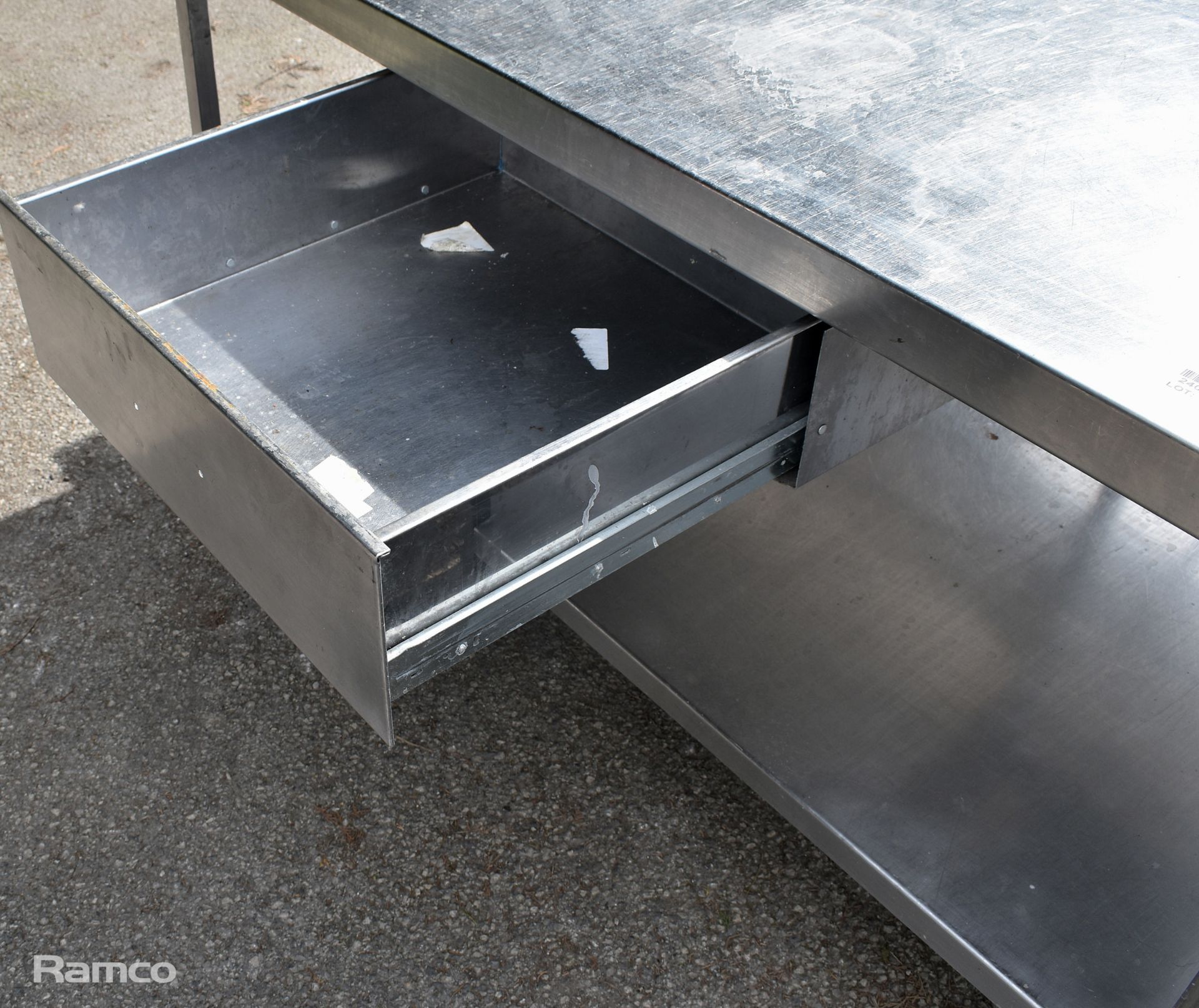 Stainless steel table with drawer on castors - W 1500 x D 700 x H 880mm - Image 3 of 3
