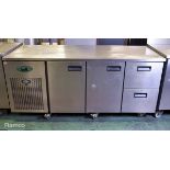 Foster stainless steel double door double drawer counter fridge - W 1860 x D 700 x H 870mm